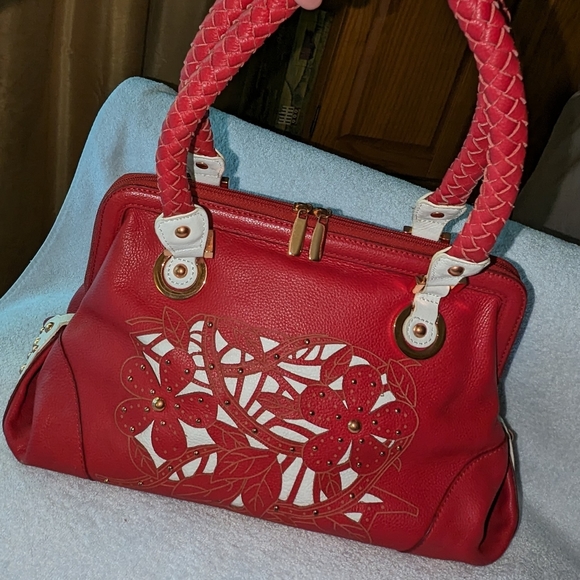 La Gioe Toscana the Italian Collection red leather shoulder bag. - Picture 4 of 12